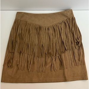 PPLA Suede Fringe Skirt